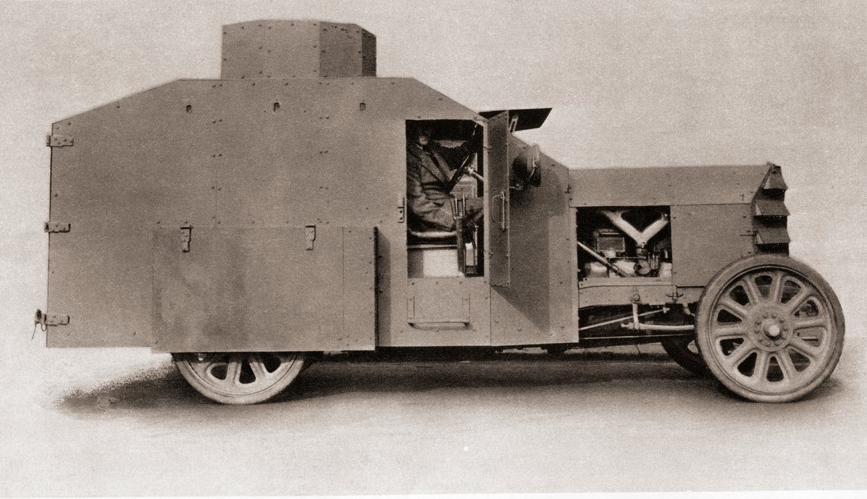 Um carro blindado britânico durante a Primeira Guerra Mundial, de The Illustrated War News, 1915 de English Photographer
