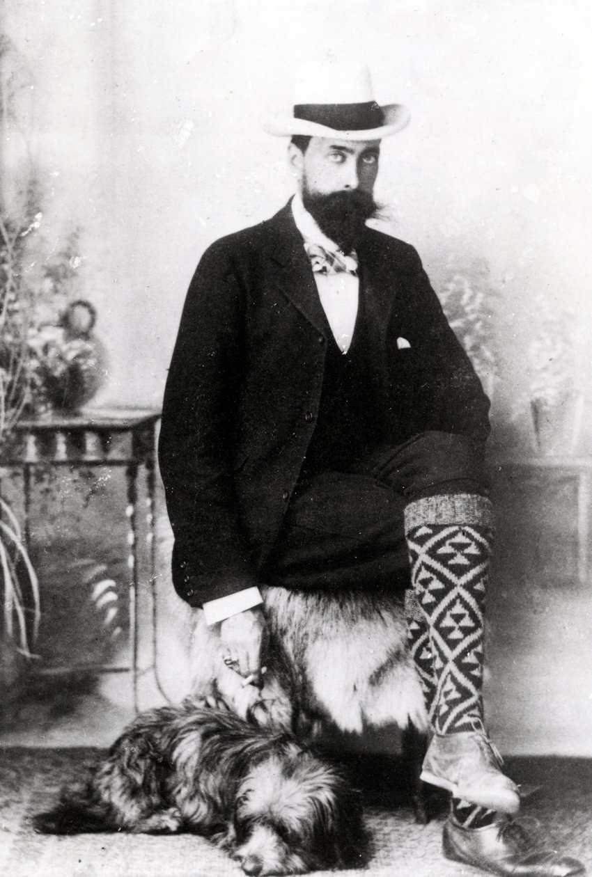 Adrian Hope com Robbie, c. 1880-1900 de English Photographer