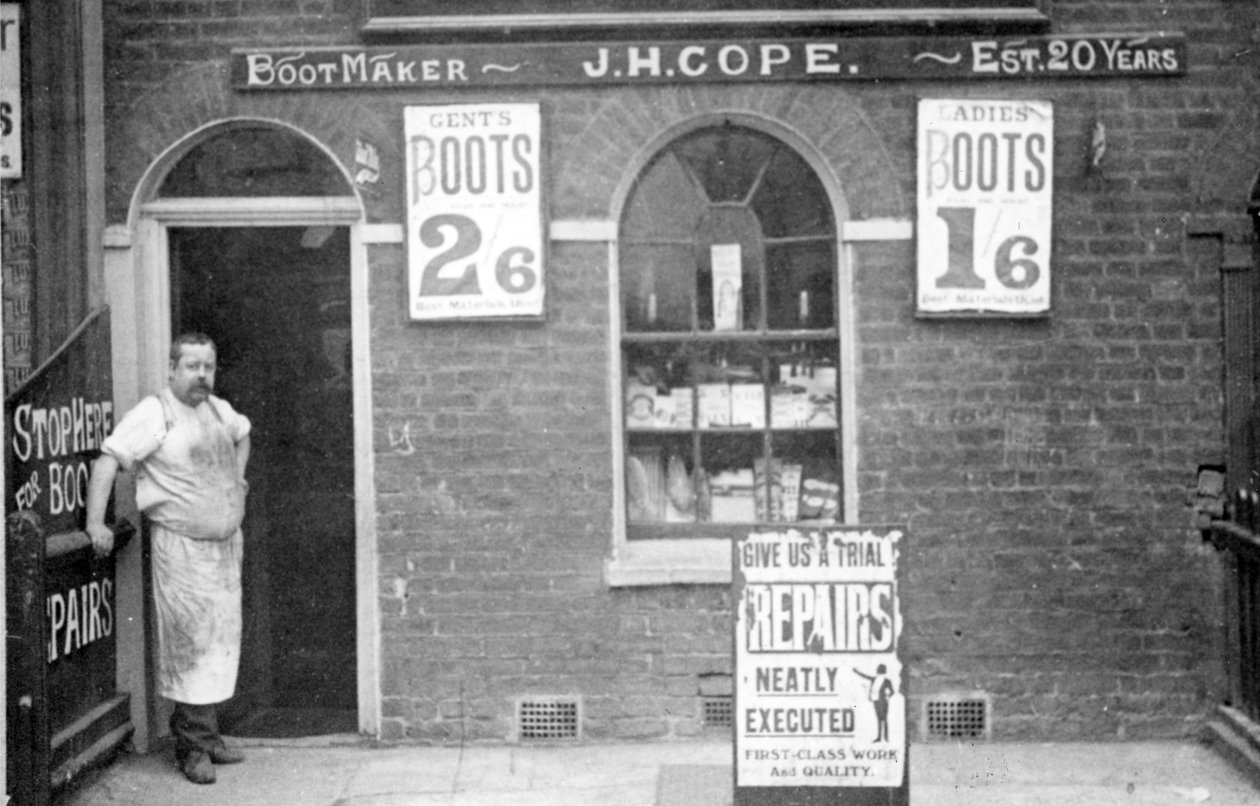 Bootmaker JH Cope, C19th atrasado de English Photographer