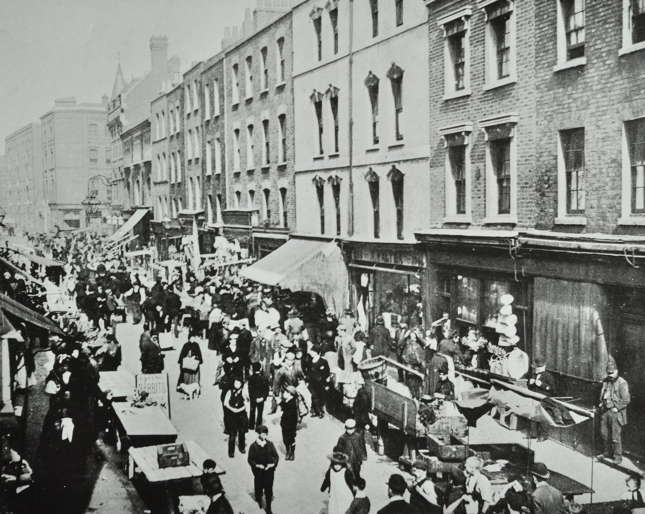 Brick Lane Market, Brick Lane: visão geral, 1895 de English Photographer