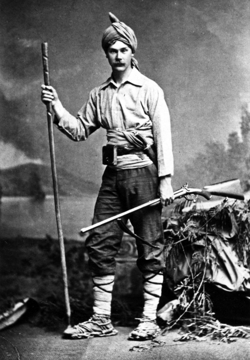Caçador britânico na Índia, c.1870s de English Photographer