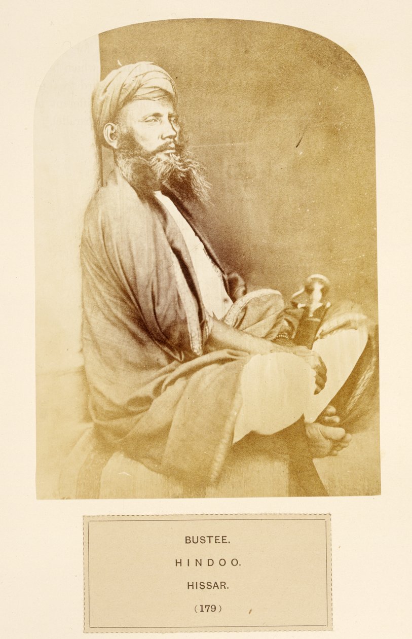 Bustee, Hindu, Hissar, do povo da Índia, por J. Forbes Watson, publicado em 1868 (albumen print) de English Photographer