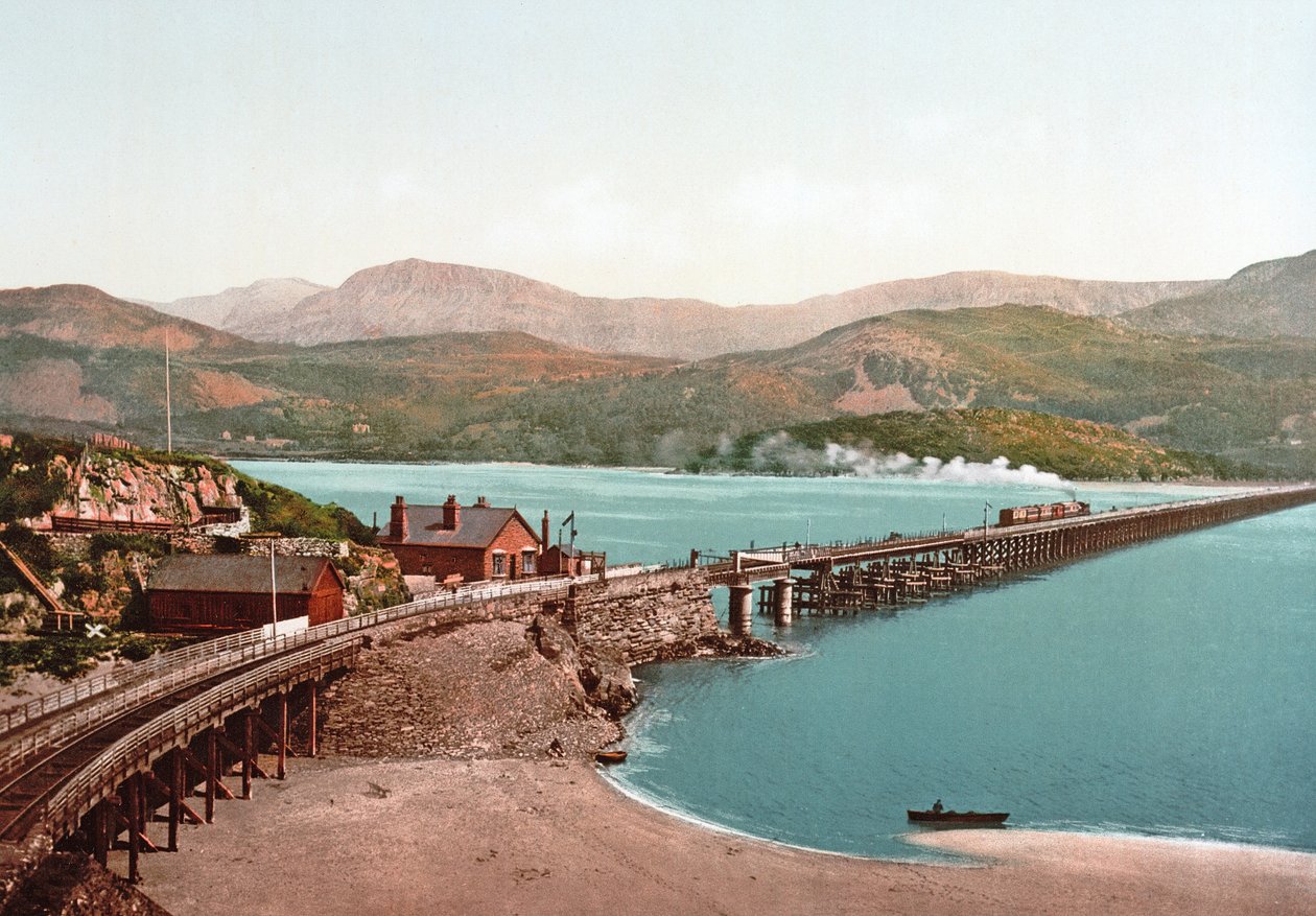 Cadair Idris e Barmouth Bridge, pub. c.1900 de English Photographer