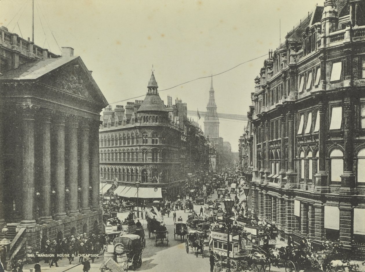 Cheapside, da mansão, cidade de Londres, 1885 de English Photographer
