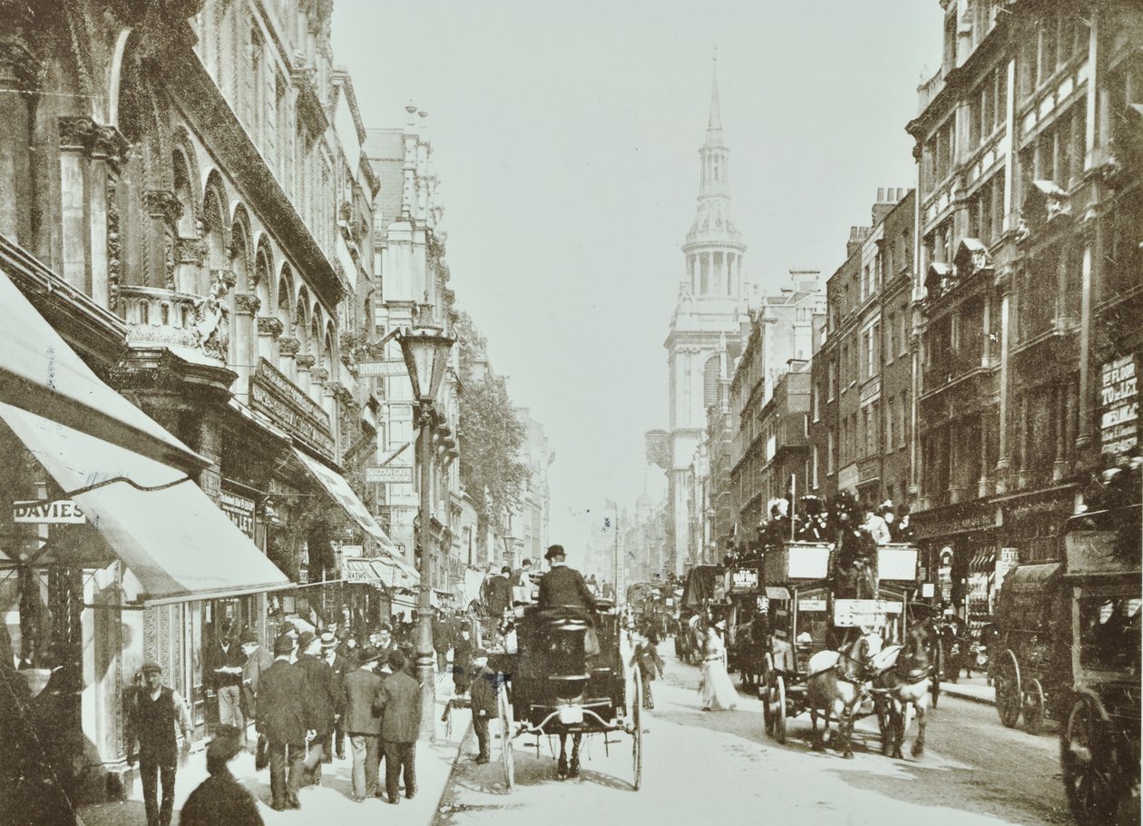 Cheapside, olhando para o leste, cidade de Londres, 1890 de English Photographer