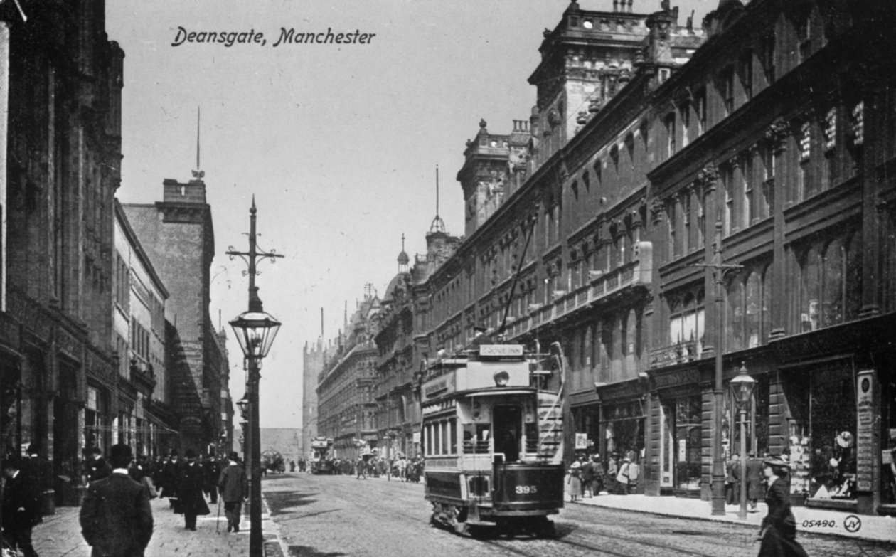 Deansgate, Manchester, c.1910 (foto do bw) de English Photographer