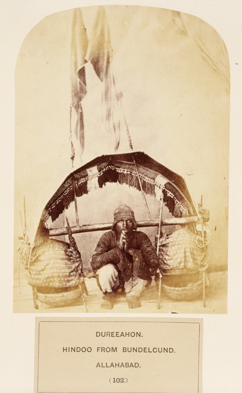 Dureeahon, Hindoo de Bundelcund, Allahabad, de The People of India, por J. Forbes Watson, publicado em 1868 (impressão de albume) de English Photographer
