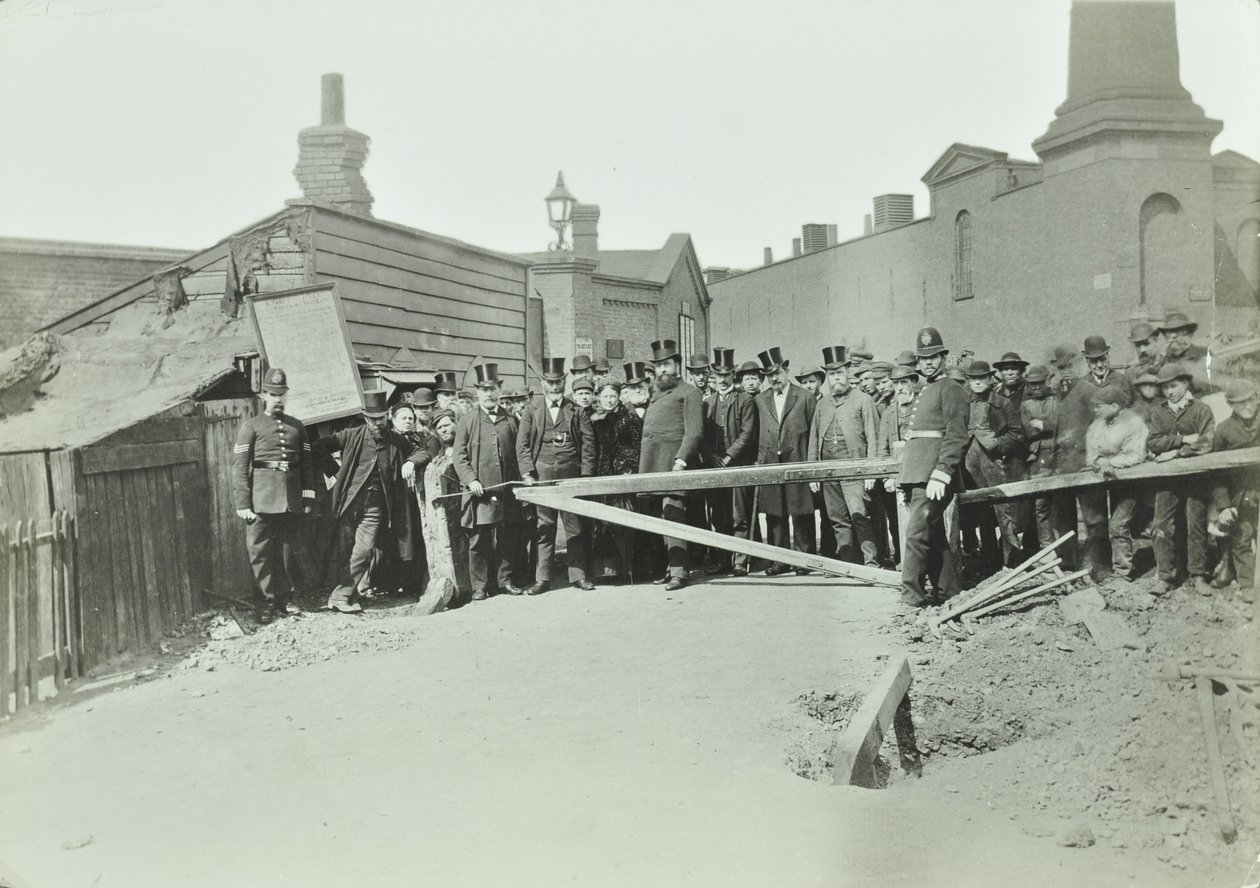Eastferry Road libertando-se de lott, 1885 de English Photographer