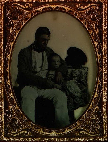 Pai e Filho, c.1850 (ambrotype_ de English Photographer