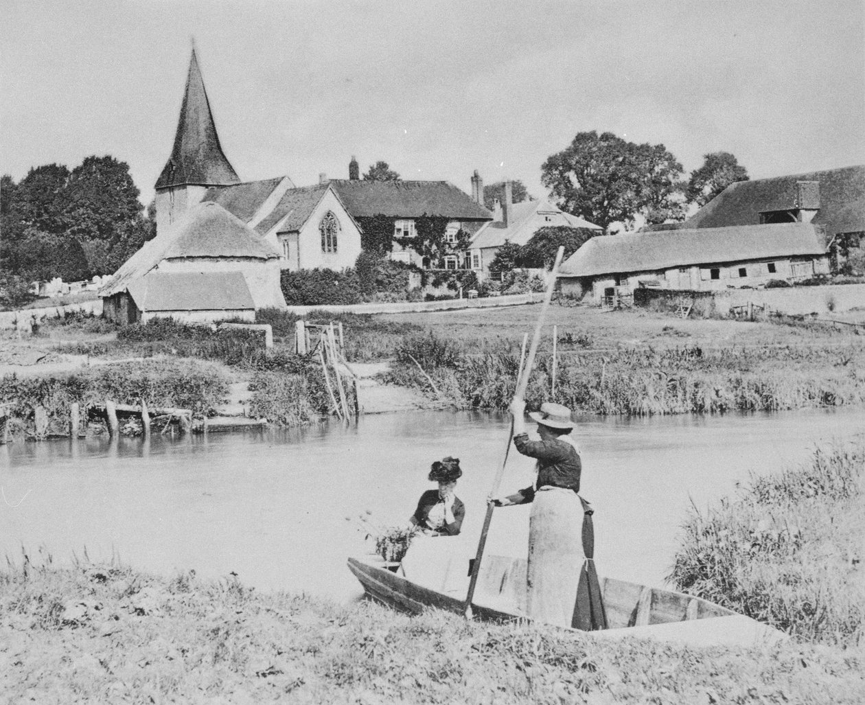 Ferry através do Arun em Bury, Sussex de English Photographer