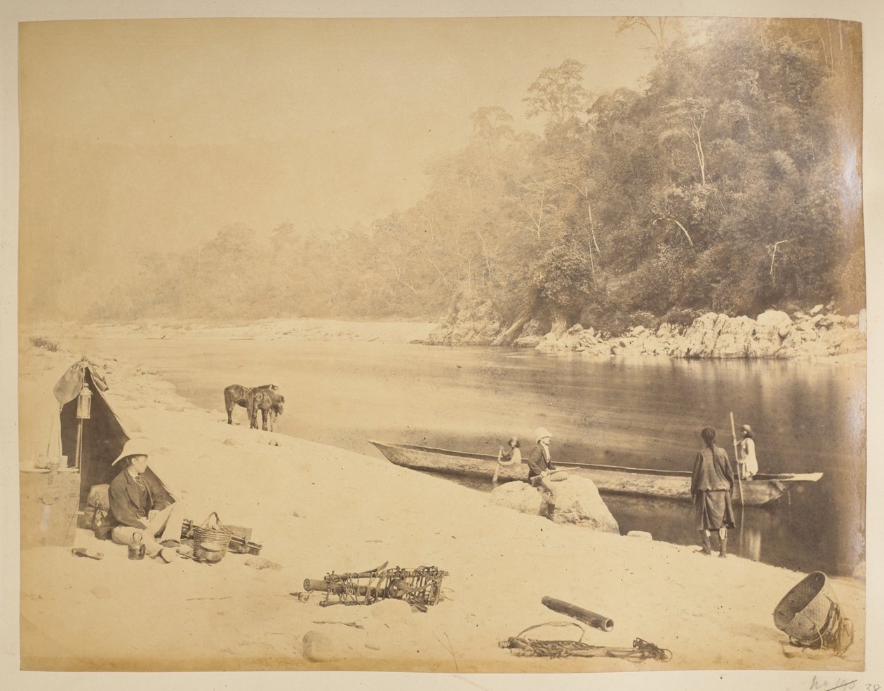Ferry no Teesta, perto de Bheerkotee. 

Vistas de Darjeeling. 1870