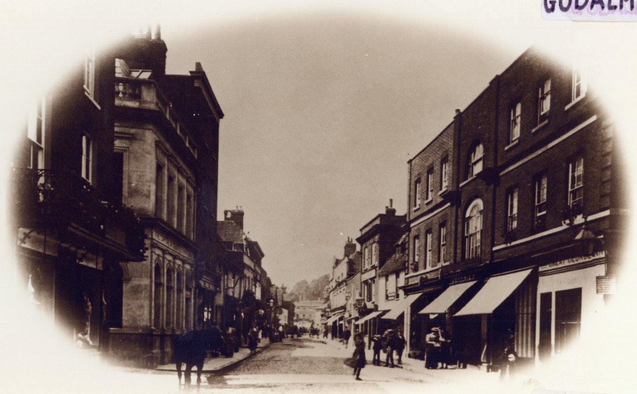 Godalming High Street, Surrey, c.1900 (foto sépia) de English Photographer