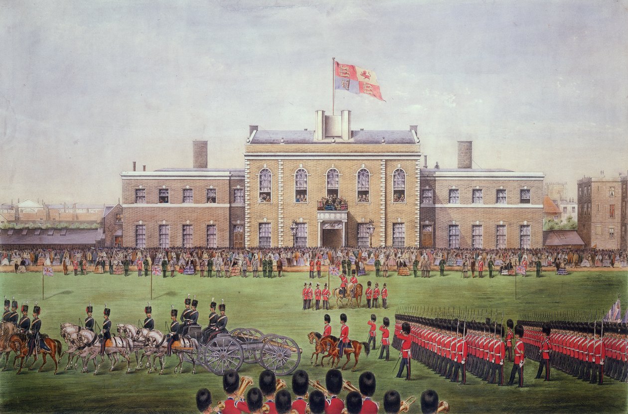 Grand Parade da Hon Artillery Company, gravada por H. Billingsley depois de uma fotografia de Coleman, 1865 de English Photographer