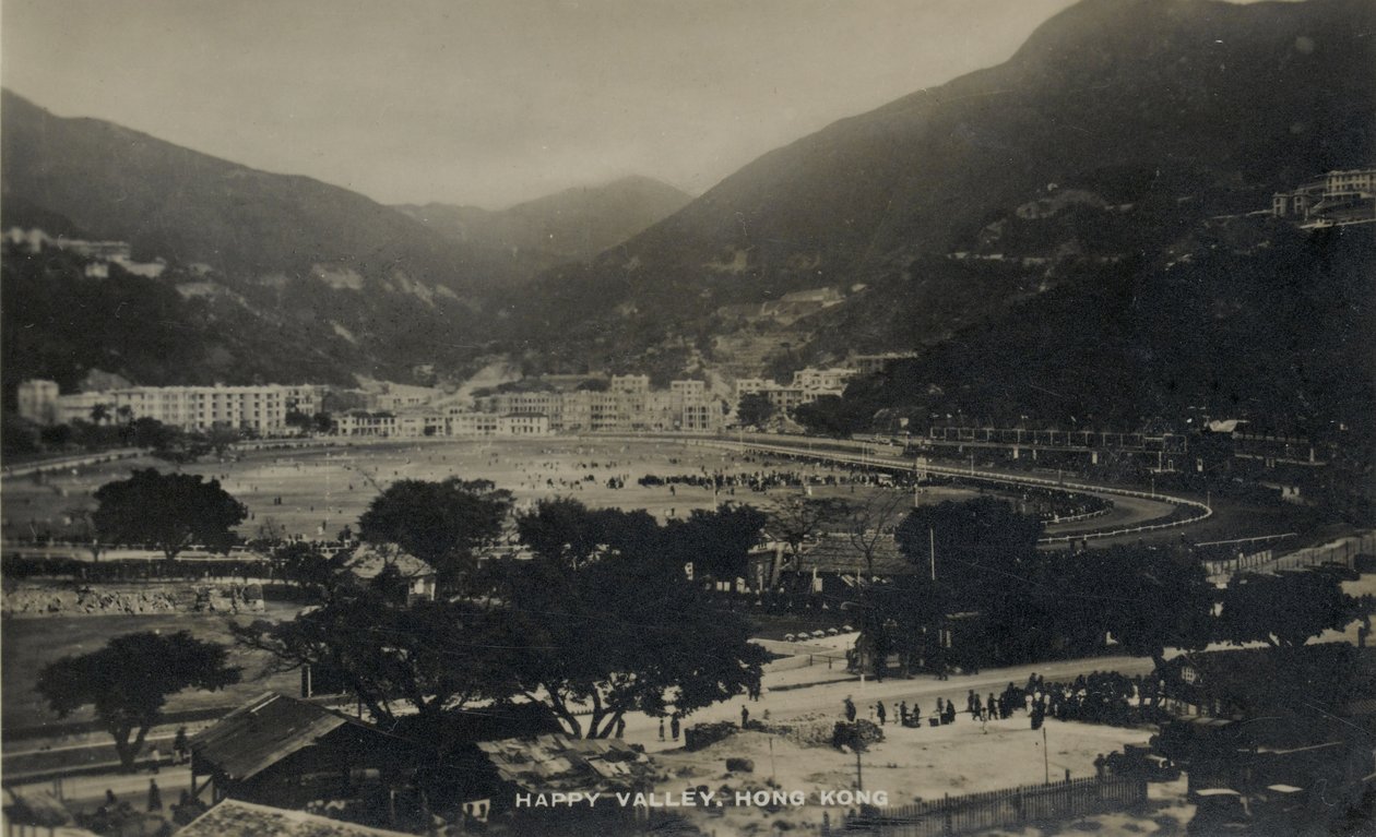 Happy Valley, Hong kong, de um álbum de fotografias relacionadas ao serviço de Pte H. Chick, 1940 de English Photographer