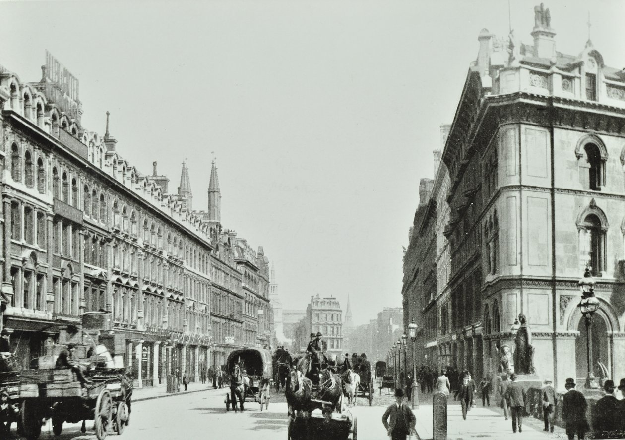 Viaduto de Holborn, olhando para o leste, cidade de Londres, 1875 de English Photographer