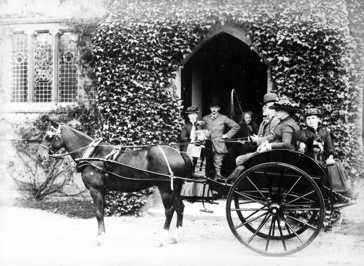Passeio de Cavalo e Armadilha, c.1890 de English Photographer