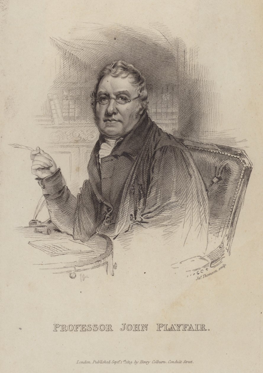 John Playfair, matemático, físico e geólogo escocês (gravura) de English Photographer
