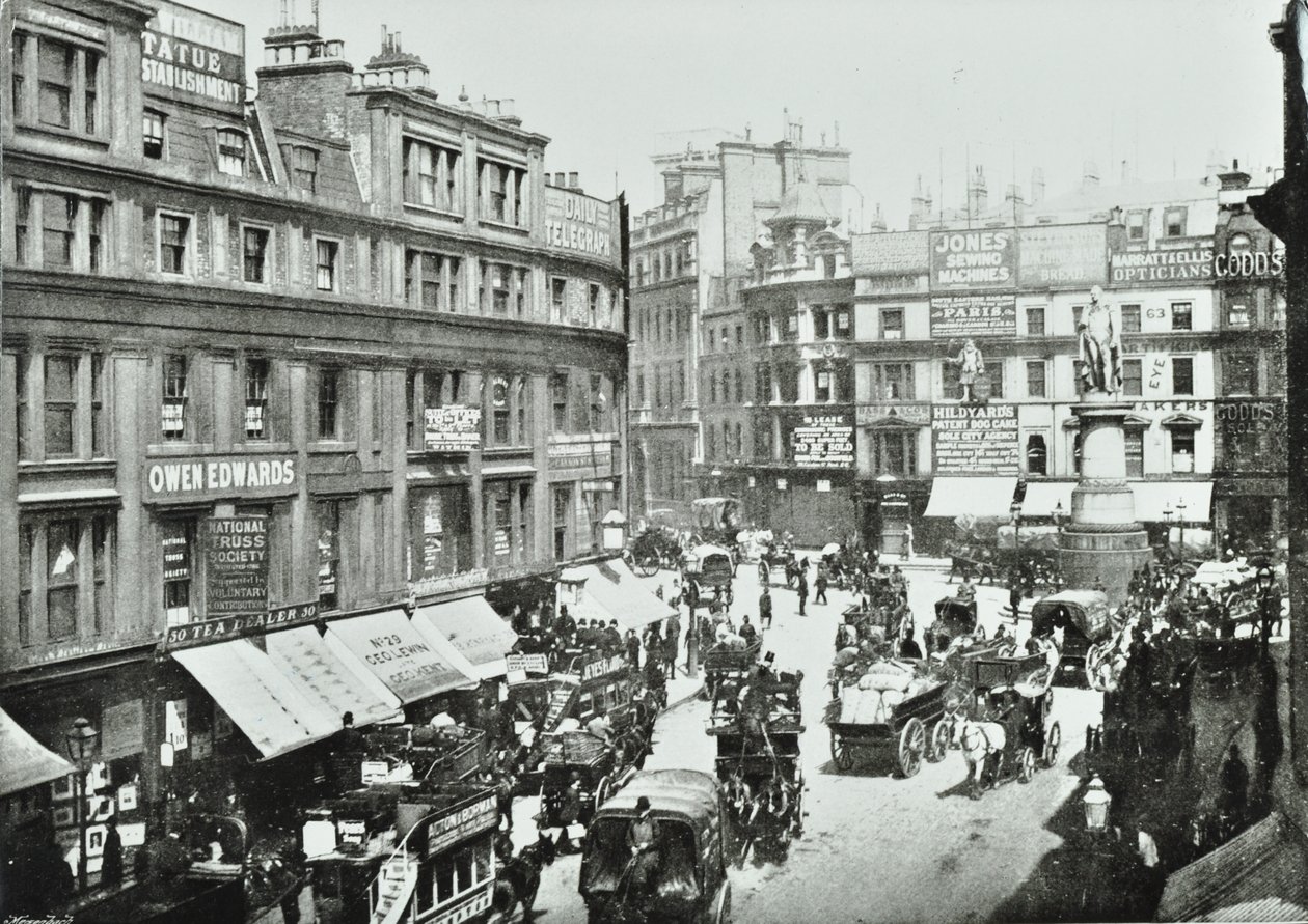 King William Street, olhando para o norte, cidade de Londres, 1895 de English Photographer