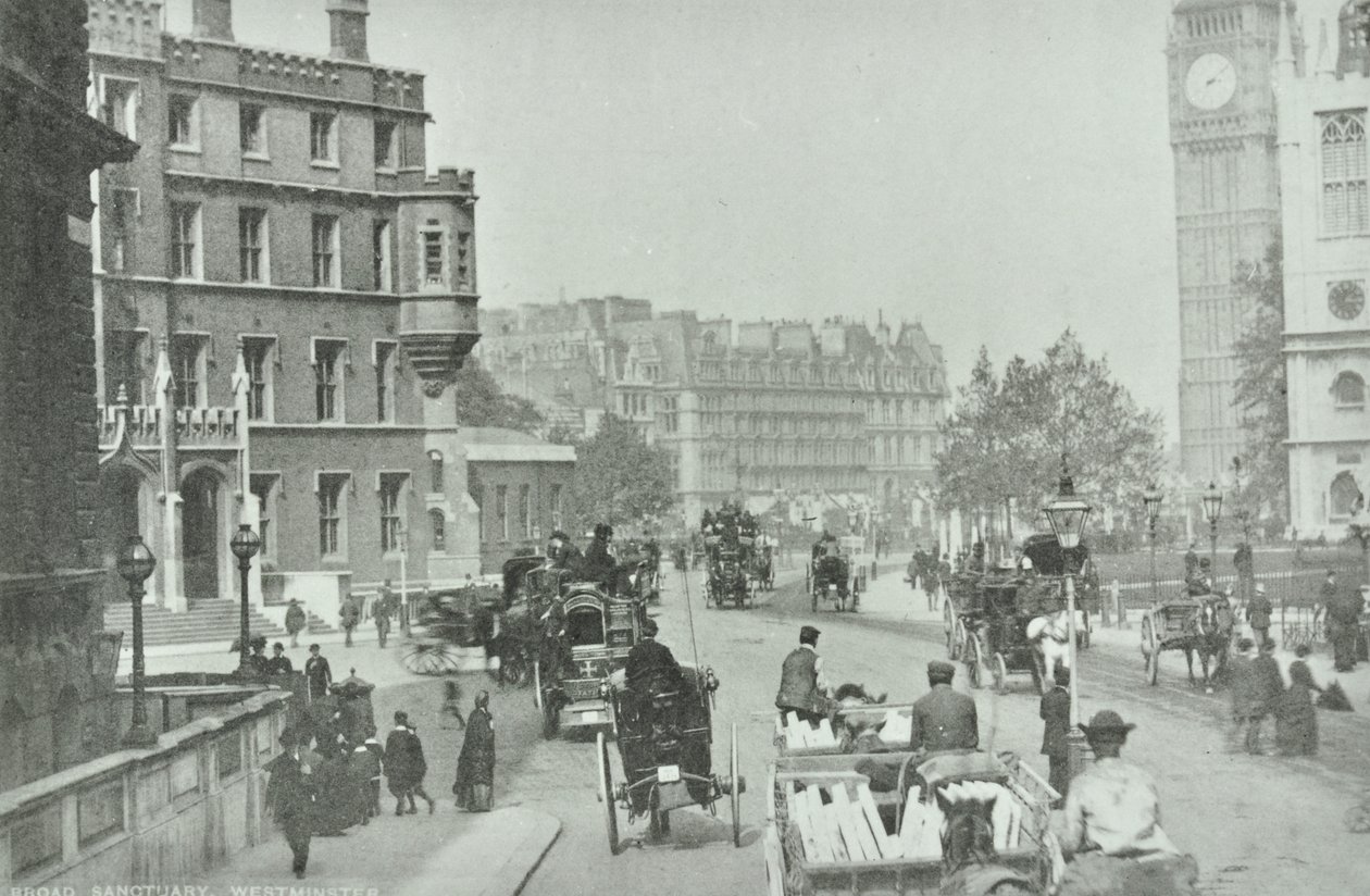 Praça do Parlamento, Westminster LB: Broad Sanctuary olhando para Parliament Square, 1896 de English Photographer