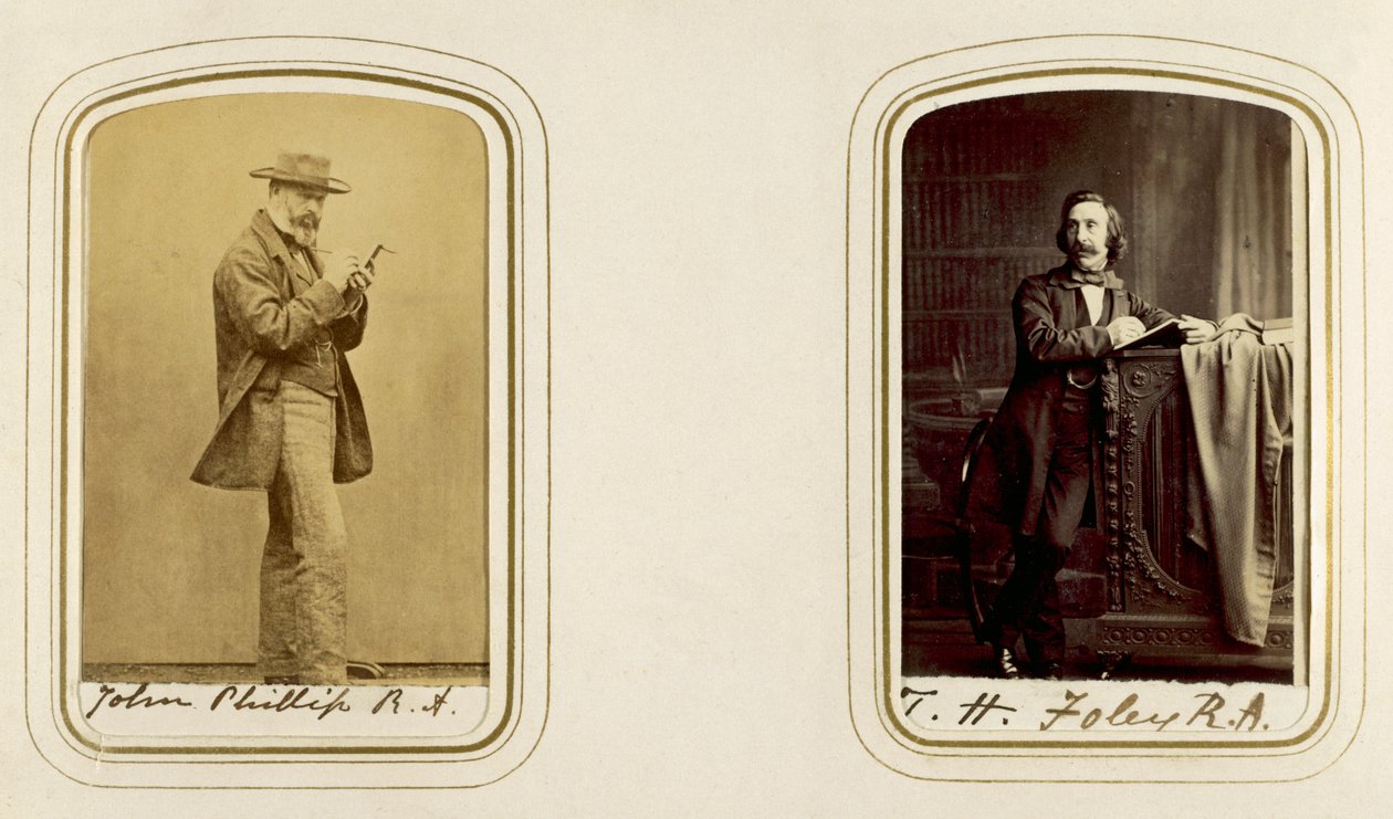 Retratos de John Phillip e John Henry Foley (foto sépia) de English Photographer