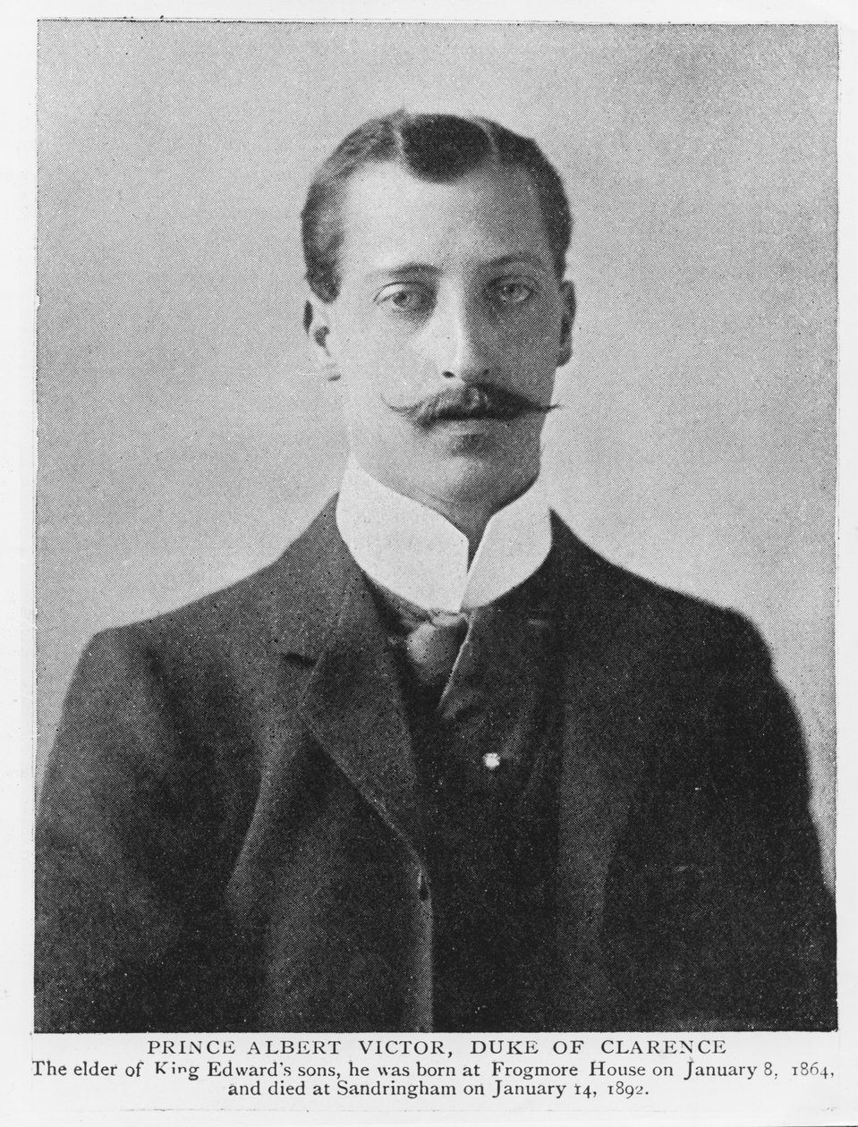 Príncipe Albert Victor, Duque de Clarence e Avondale (1864-92) (foto a p/b) de English Photographer