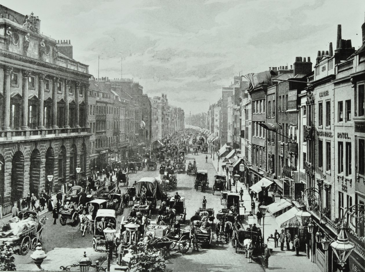 Somerset House, Strand, Westminster LB: olhando para o oeste de Saint Mary-le-Strand, 1895 de English Photographer
