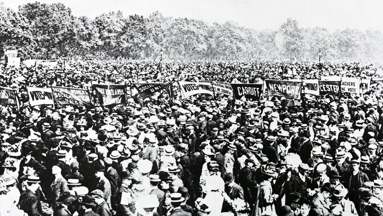 Os Grandes Votos para Demonstração Feminina em Hyde Park, domingo, 12 de junho de 1908 de English Photographer