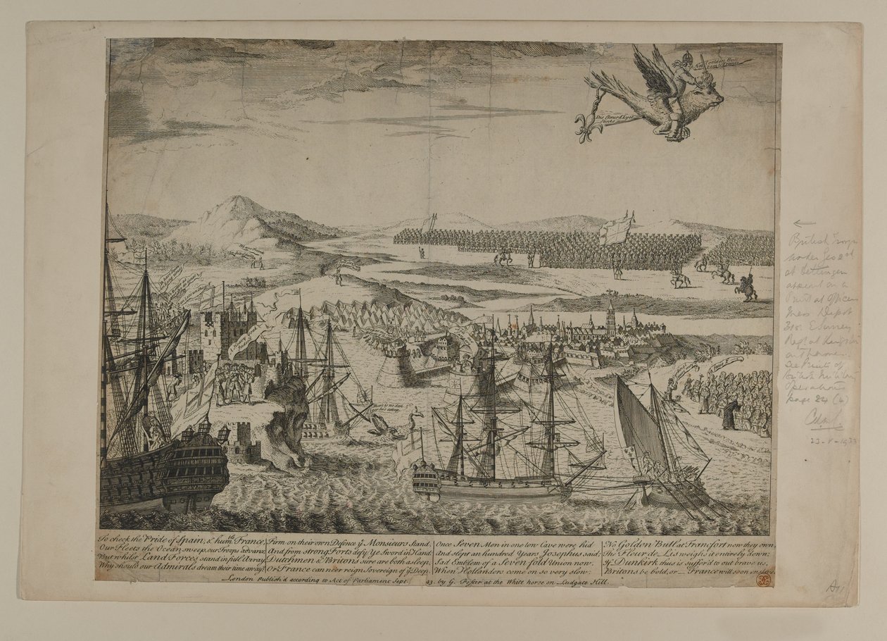 Uma Caricatura da Guerra da Sucessão Austríaca, publicada por G. Foster, Londres, 1743 de English School