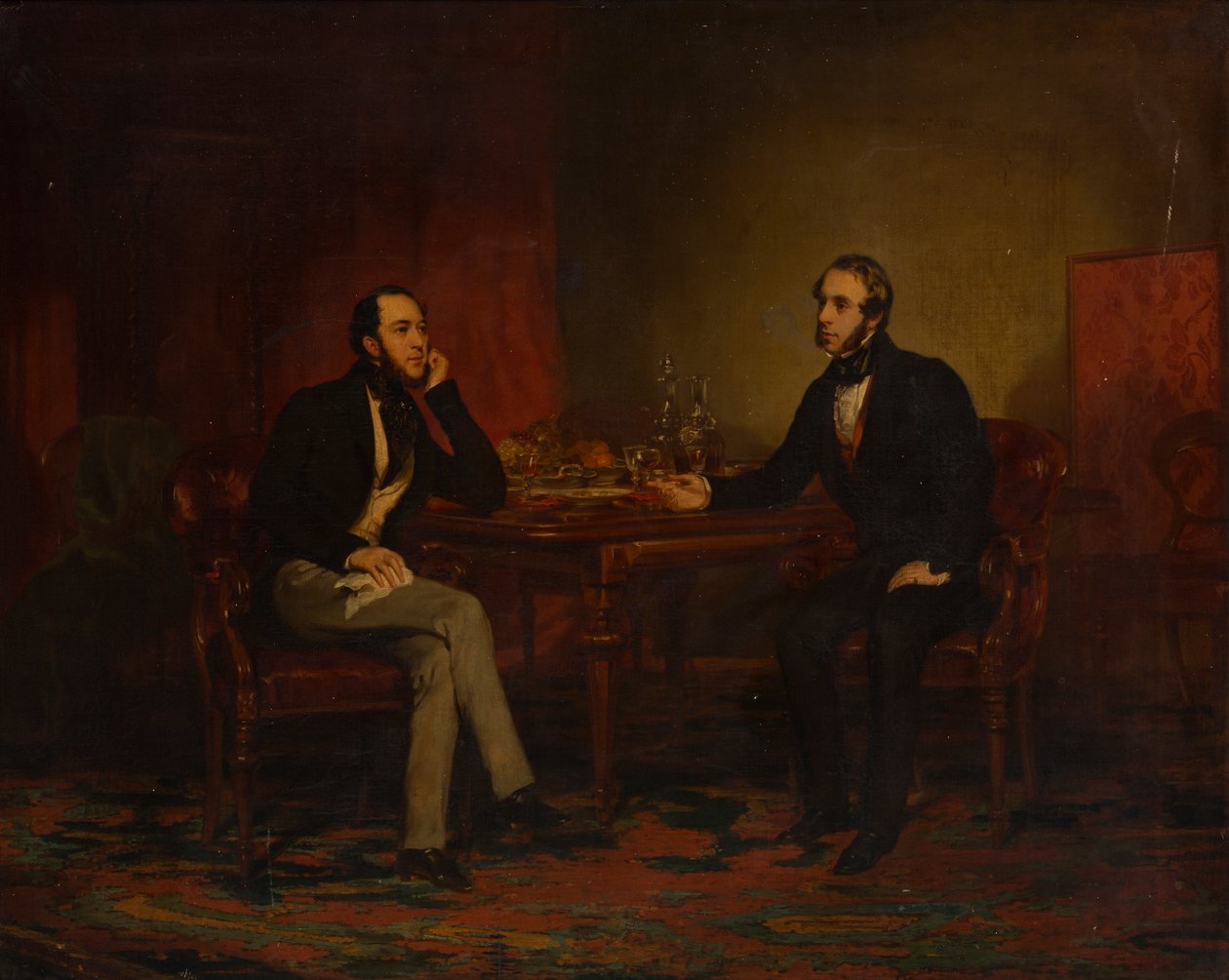 A Conversation Piece, c.1840 (óleo sobre tela) de English School