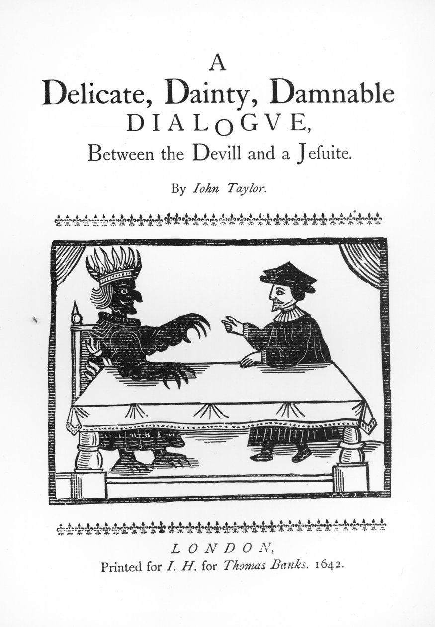 Um delicado e delicado diálogo condenável entre o diabo e um jesuíta, de John Taylor (1580-1653) 1642 de English School