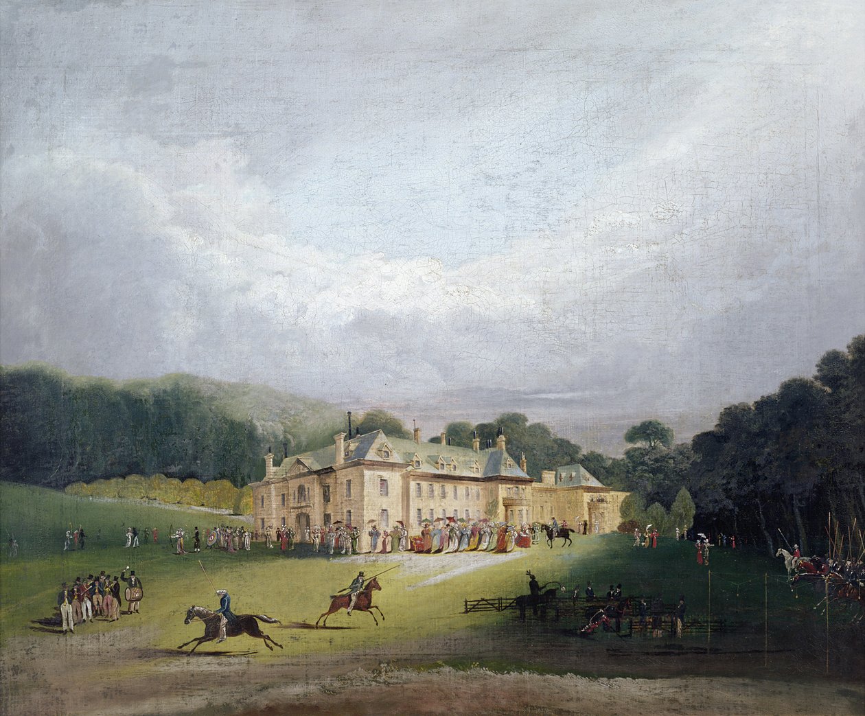 Um Fete em Firle, onde o antigo jogo de Quintain foi revivido, 1827 de English School