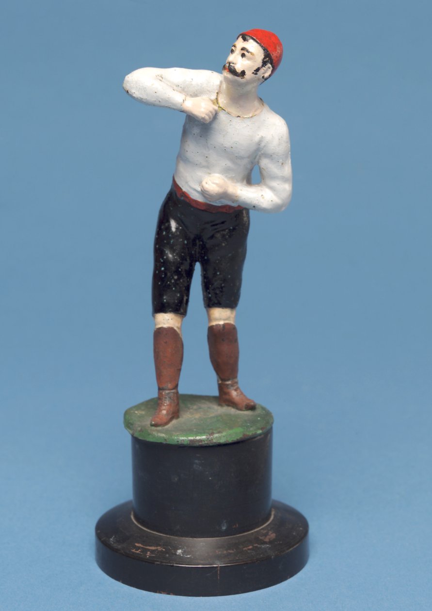 Um goleiro (metal pintado à mão) de English School