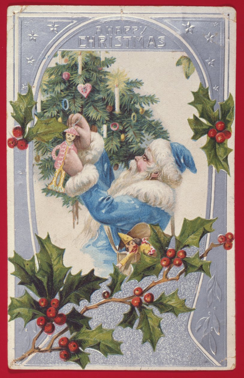 "Um Feliz Natal", cartão vitoriano (cromolitografia) de English School