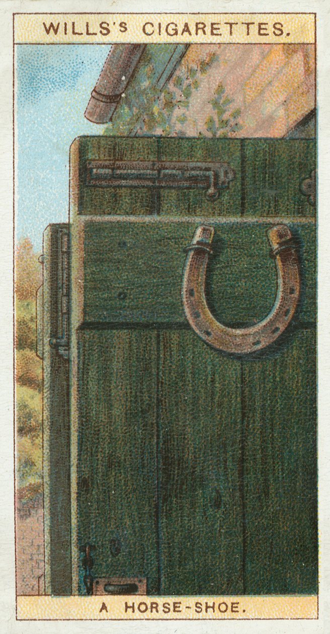 Uma ferradura de cavalo (cromolito) de English School