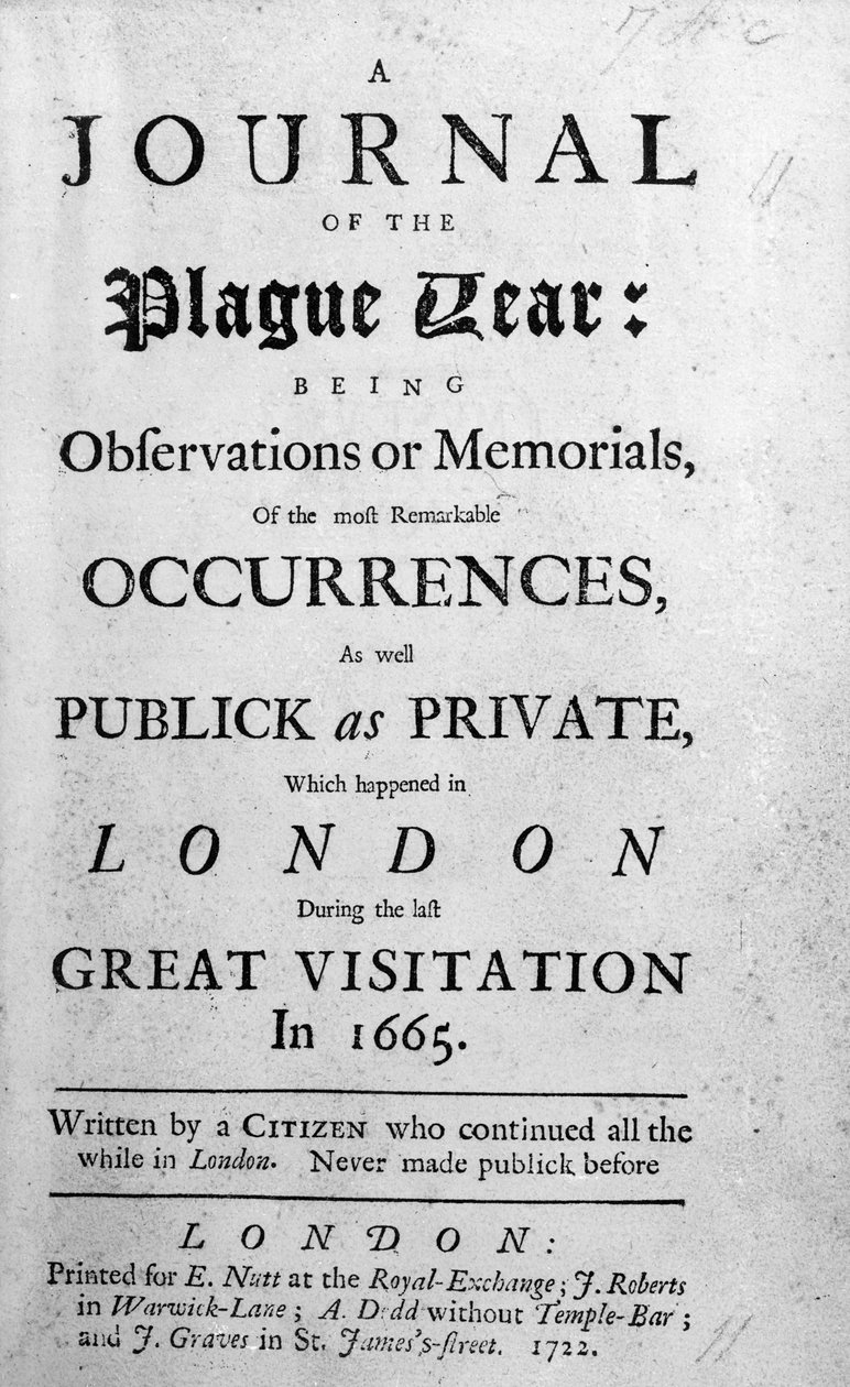 Um Jornal do Ano da Peste, 1665 de English School