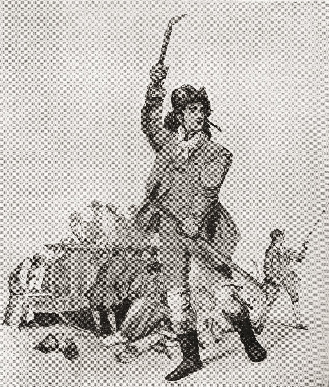 Um bombeiro de Londres na década de 1790. Da revista The Strand Magazine publicada em 1897. de English School