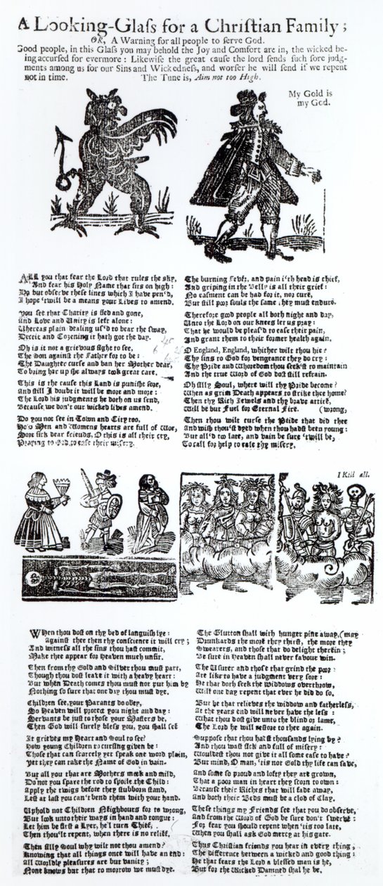 Um espelho para uma família cristã, c.1665 de English School