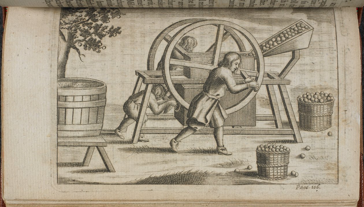 Uma máquina para prensar frutas, ilustração de 