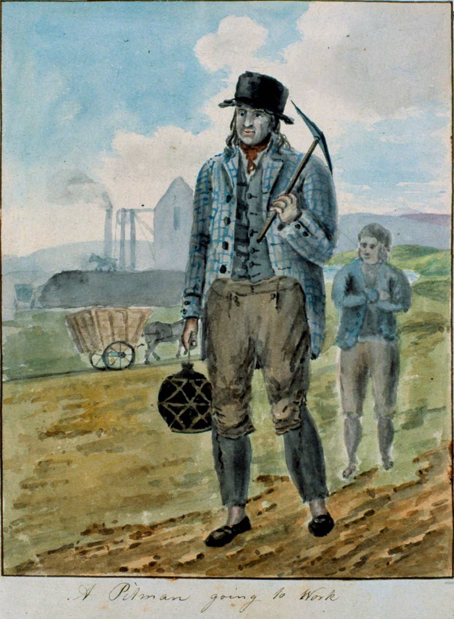 Um Pitman Going to Work (aguarela sobre papel) de English School