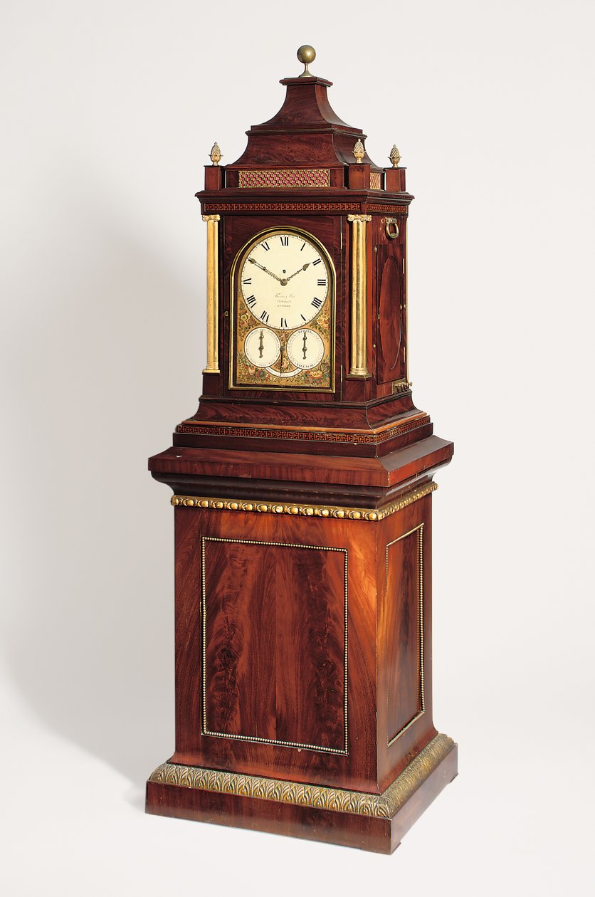 Um quarto gigante da Regência marcando um relógio de órgão musical giratório de oito dias, c.1820 de English School