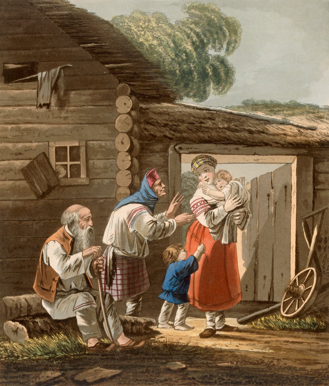 Uma família camponesa russa, 1823 de English School