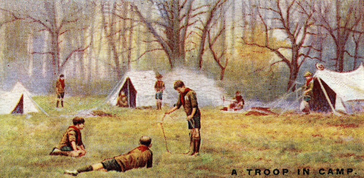 Uma Tropa de Escoteiros no Acampamento, 1929 de English School