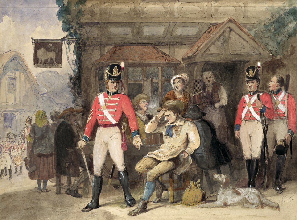 Um xelim para o rei, 1812 (wc no papel) de English School