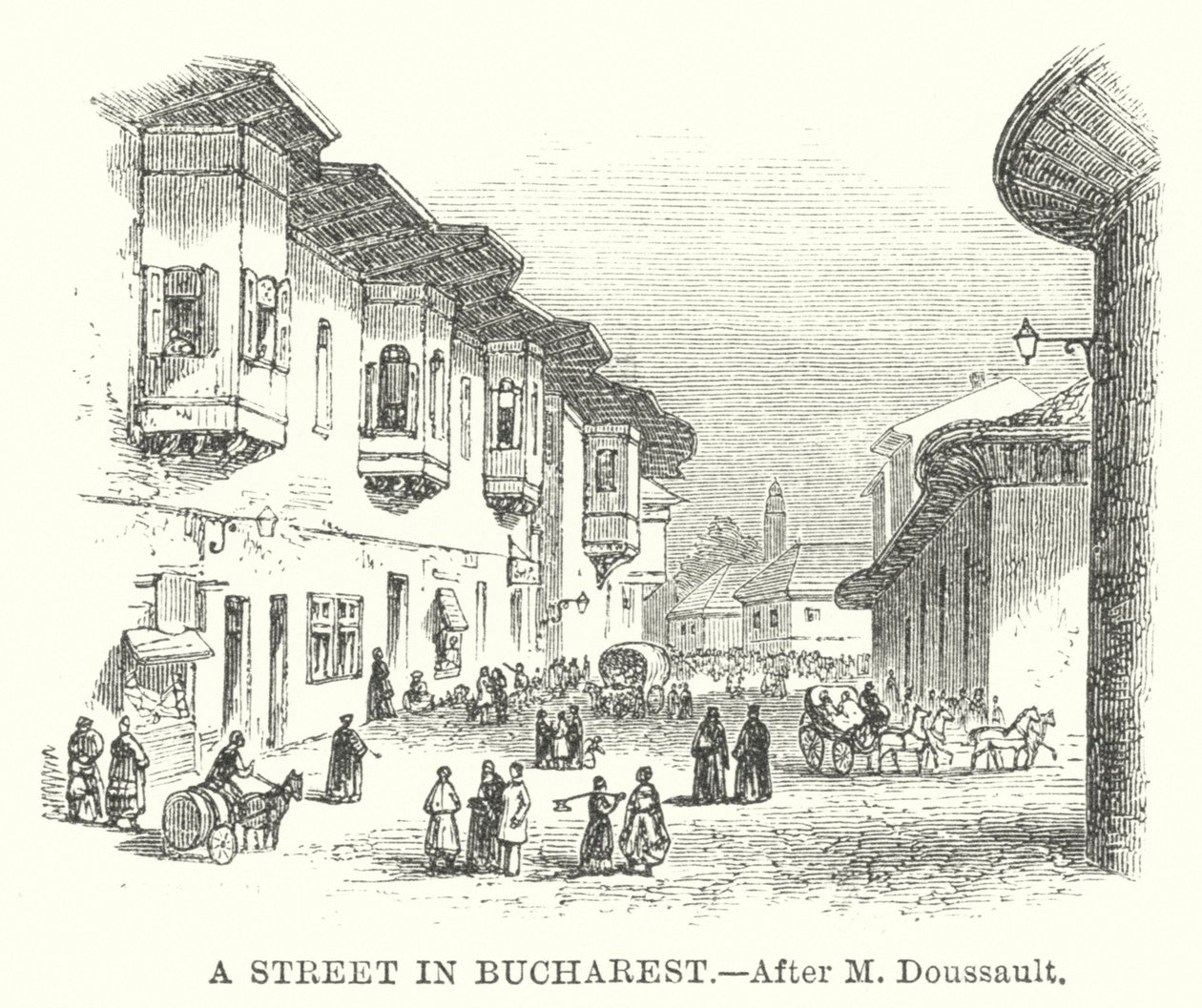 Uma rua em Bucareste (gravura) de English School