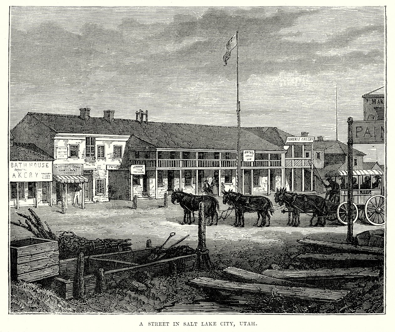 Uma rua em Salt Lake City, Utah (gravura) de English School