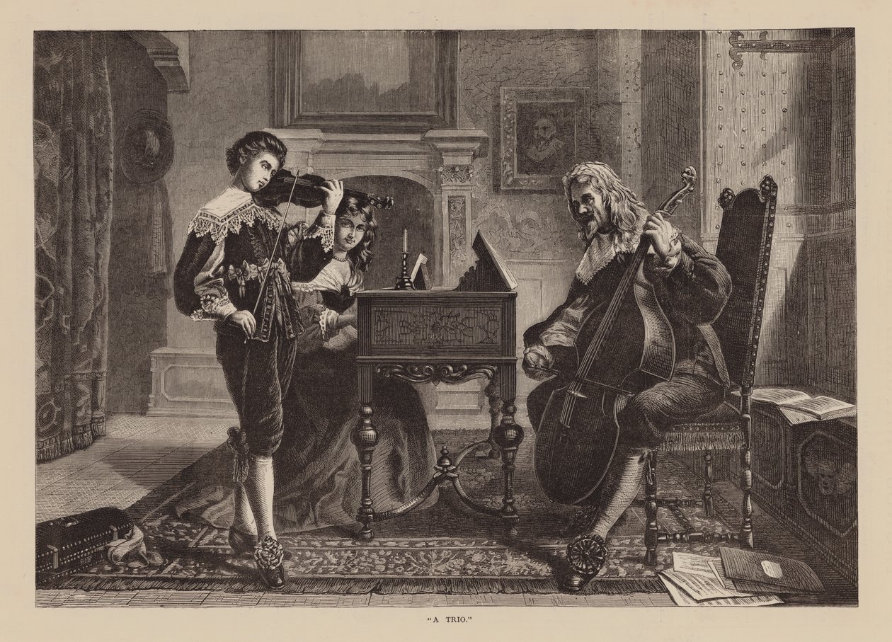 "Um Trio" (gravura) de English School