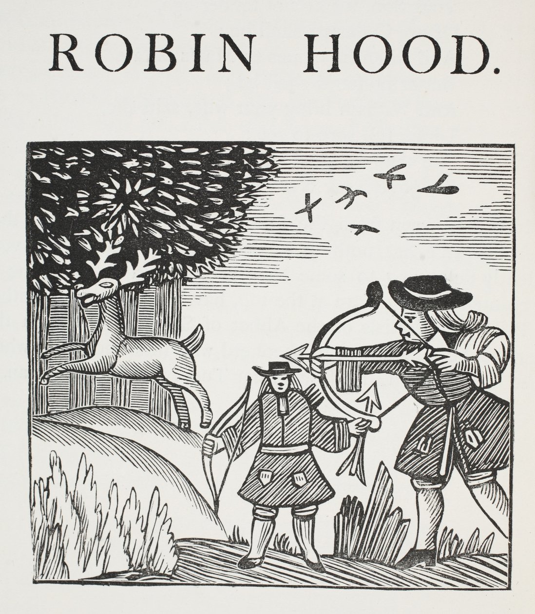 Um conto verdadeiro de Robin Hood, ilustração dos Chap-livros do século XVIII por John Ashton, bar. 1882 de English School