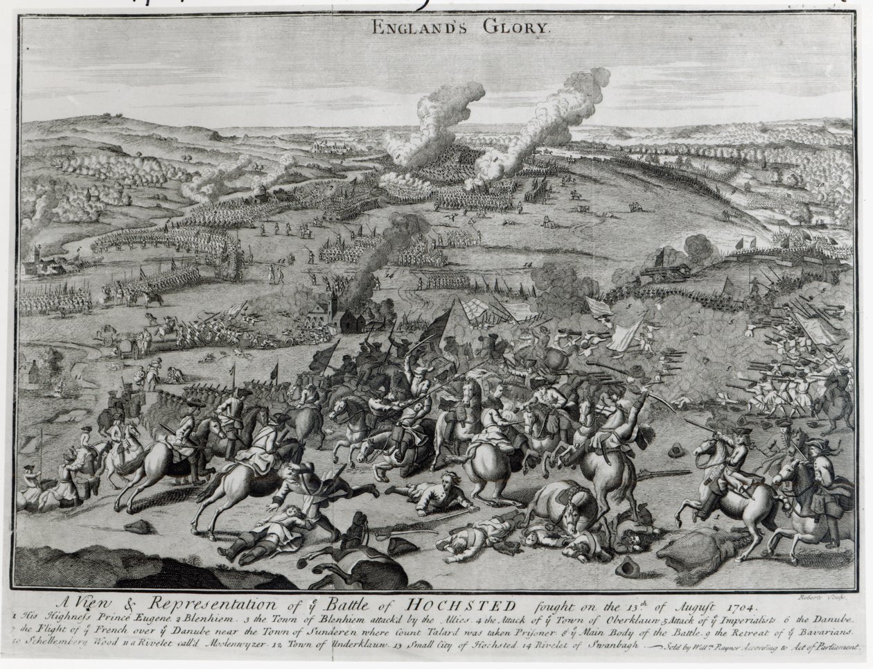 Uma Visão e Representação da Batalha de Hochsted, 13 de agosto de 1704 de English School