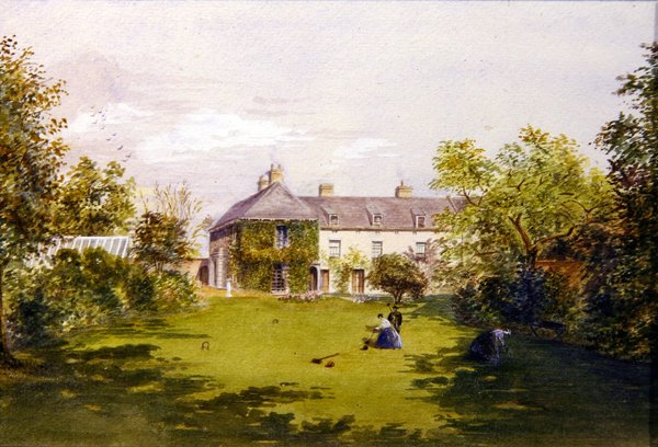 Uma casa de campo, c.1840 (aguarela sobre papel) de English School
