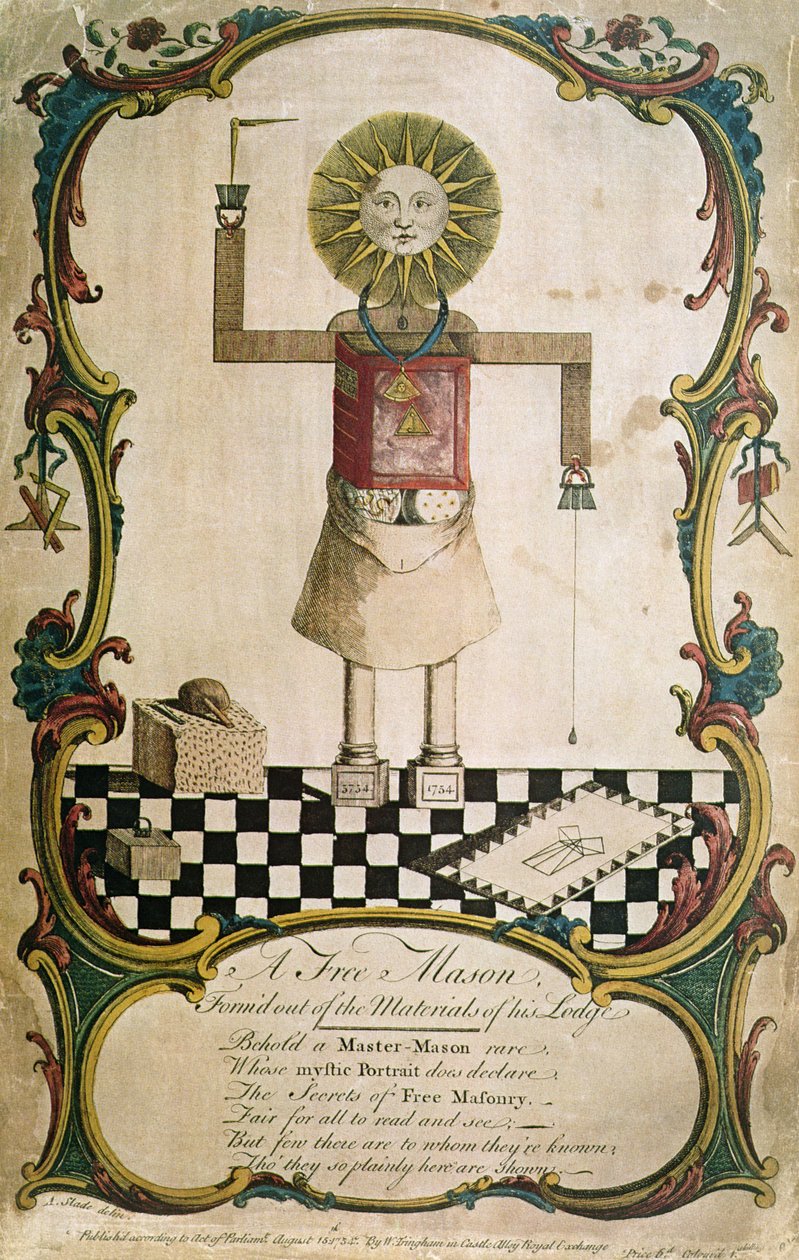 Um maçom forjado através das ferramentas de sua loja, 1754 de English School